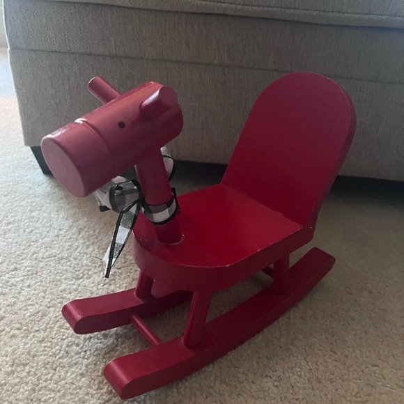 VINTAGE MONCHHICHI WOOD ROCKING HOBBY HORSE WOODEN SERIES ROCKER 1980 MATTEL - Picture 2 of 3